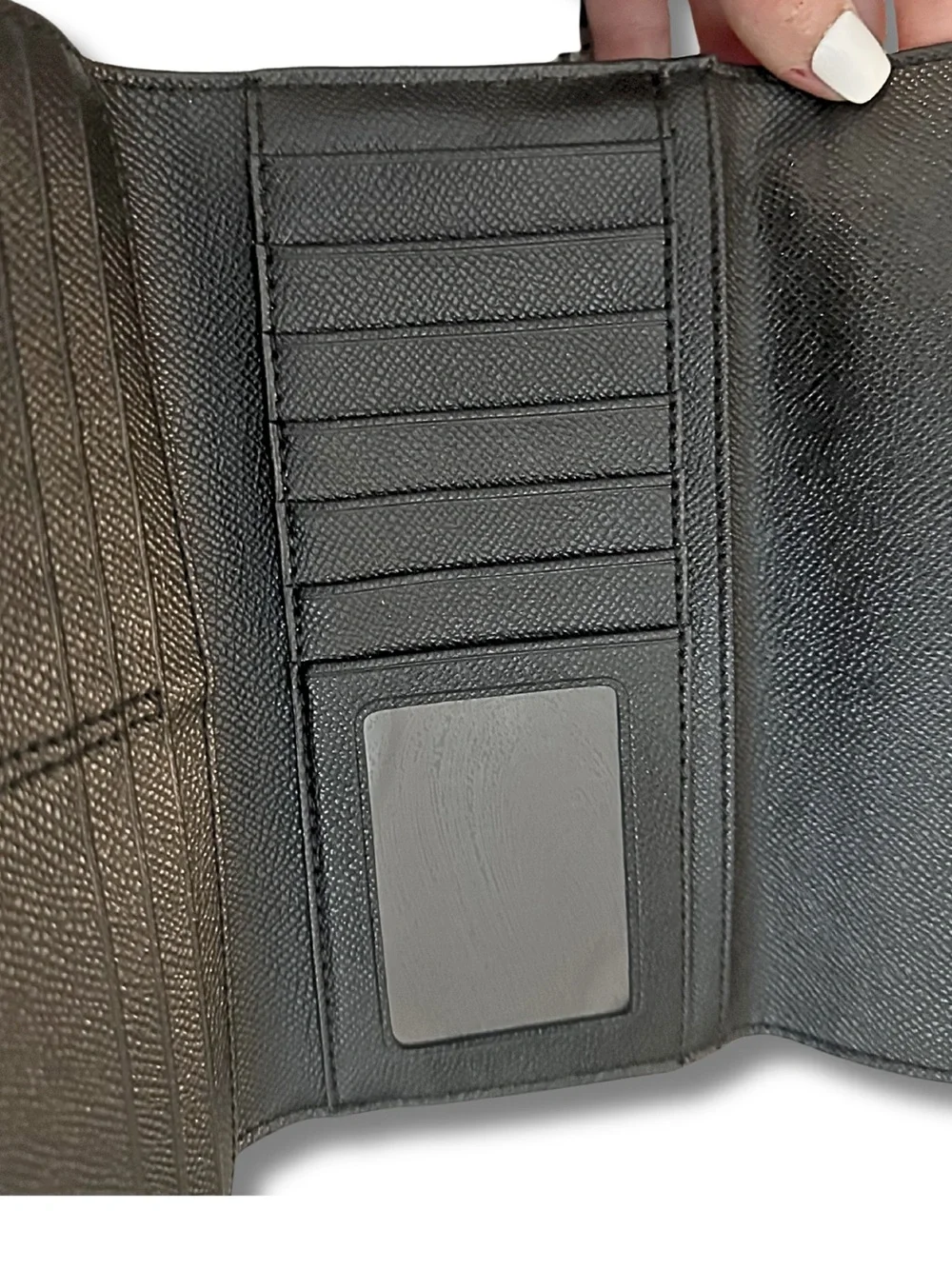 Coach Slim Envelope Wallet Pebbled Leather Black F52715 Card Holder Clutch